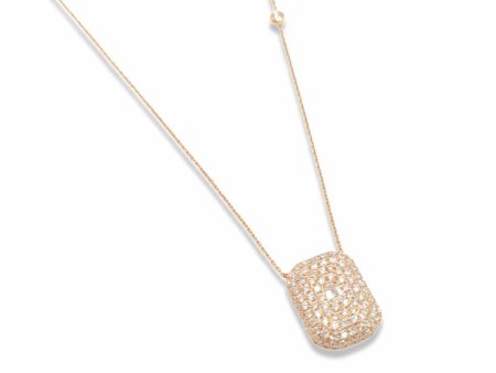 NEW Rectangular Diamond Necklace 14kt Hot on Sale