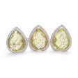 NEW Pear Peridot Gemstone Diamond Jewelry Set 18kt Supply