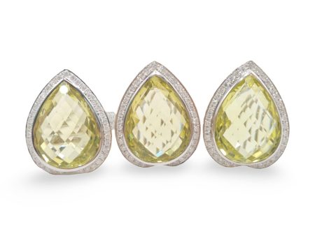 NEW Pear Peridot Gemstone Diamond Jewelry Set 18kt Supply