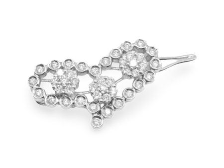 NEW Heart Deco Statement Diamond Brooch 18kt Cheap