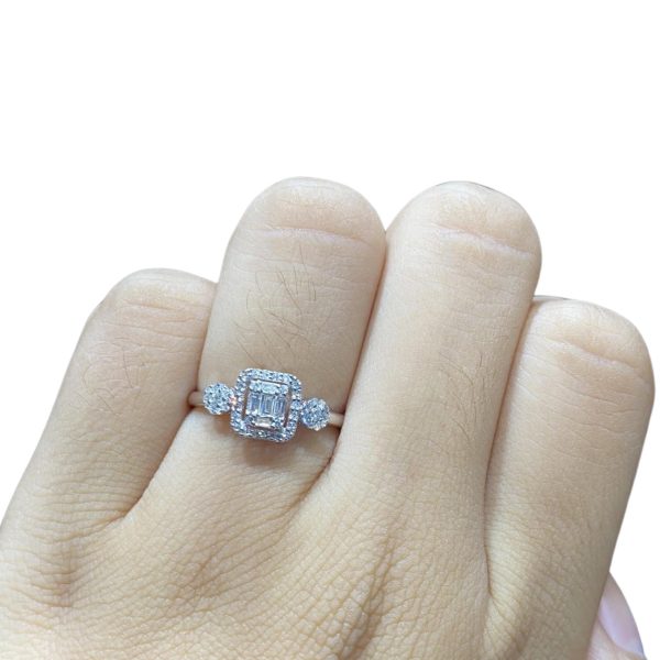 Square Halo Paved Diamond Ring 14kt Online Hot Sale