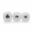 NEW Square Cushion Black Diamond Halo Diamond Jewelry Set 14kt Fashion