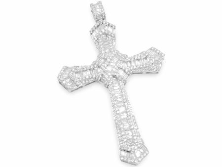 NEW Large Cross Religious Diamond Pendant 18kt Sale