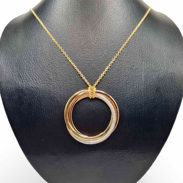 NEW Round Spiral Diamond Necklace 14kt For Cheap