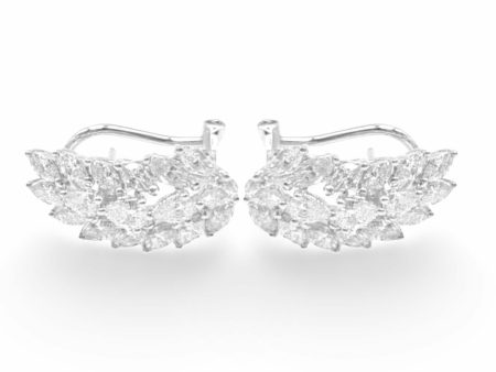 NEW Pear Feather Diamond Earrings 18kt Fashion