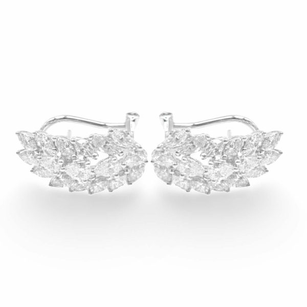 NEW Pear Feather Diamond Earrings 18kt Fashion