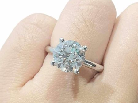 IGI Certified l 3.12ct G VS2 Round Brilliant Diamond Engagement Ring 14kt Cheap