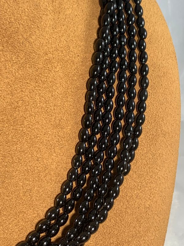 Six Strand Onyx Necklace by Albert Lee Jr Fashion