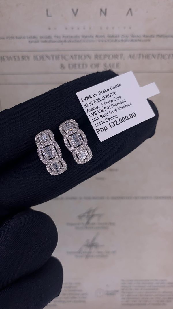 Trio Cushion Diamond Earrings 14kt Online Hot Sale