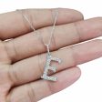 NEW Alpha E Letter Diamond Necklace 14kt For Sale