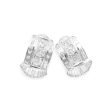 NEW Creole Baguette Round Diamond Earrings 18kt Discount