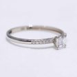 0.53cts G VS1 Asscher Paved Diamond Engagement Ring 14kt #0077 Hot on Sale