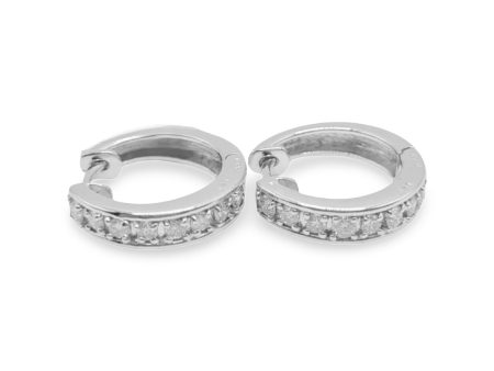 NEW Small Huggie Hoop Diamond Earrings PT Fashion