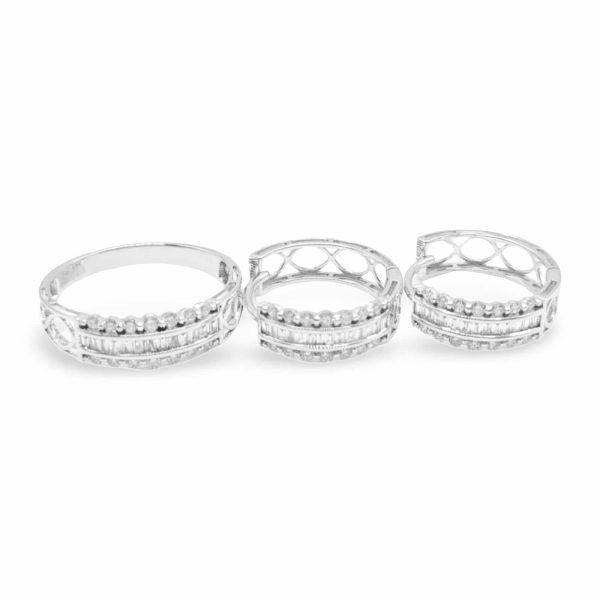 NEW Hoop Half Eternity Diamond Jewelry Set 14kt Discount