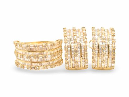 NEW Golden Half Eternity Millionaire Diamond Jewelry Set 18kt Online Hot Sale