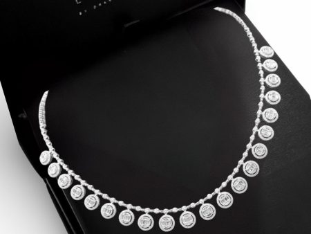 Round Half Eternity Dangling Diamond Necklace 18ktt Sale