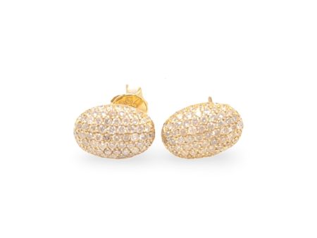 NEW Classic Oval Diamond Earrings 18kt Sale