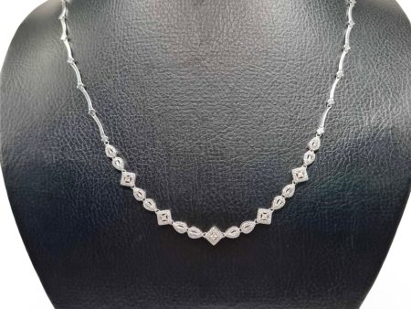 NEW Multi-shaped Half Eternity Diamond Necklace 14kt Sale