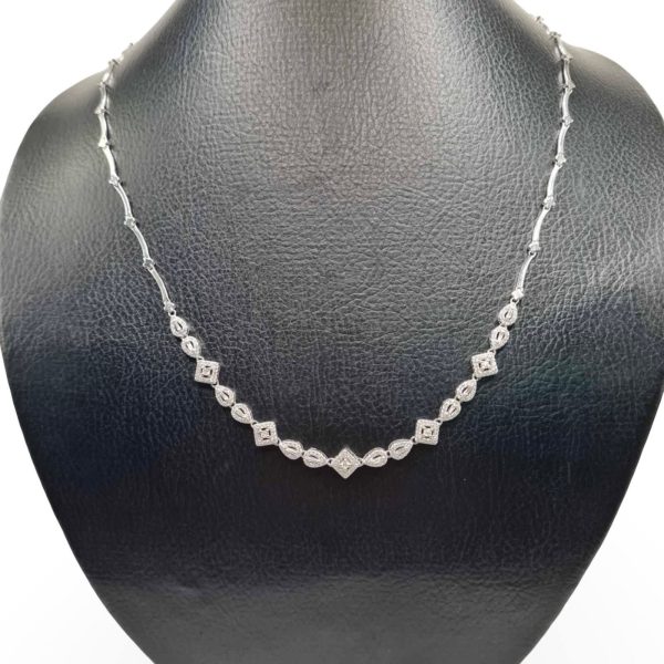 NEW Multi-shaped Half Eternity Diamond Necklace 14kt Sale