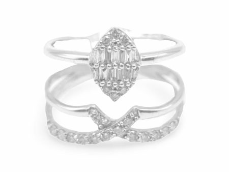 NEW Cross-over Half Eternity Under Marquise Diamond Ring 18kt Supply