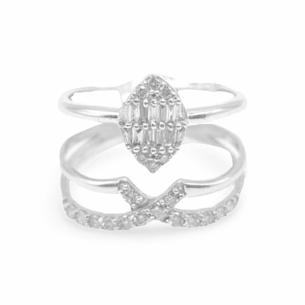 NEW Cross-over Half Eternity Under Marquise Diamond Ring 18kt Supply