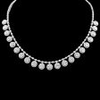 Round Half Eternity Dangling Diamond Necklace 18ktt Sale