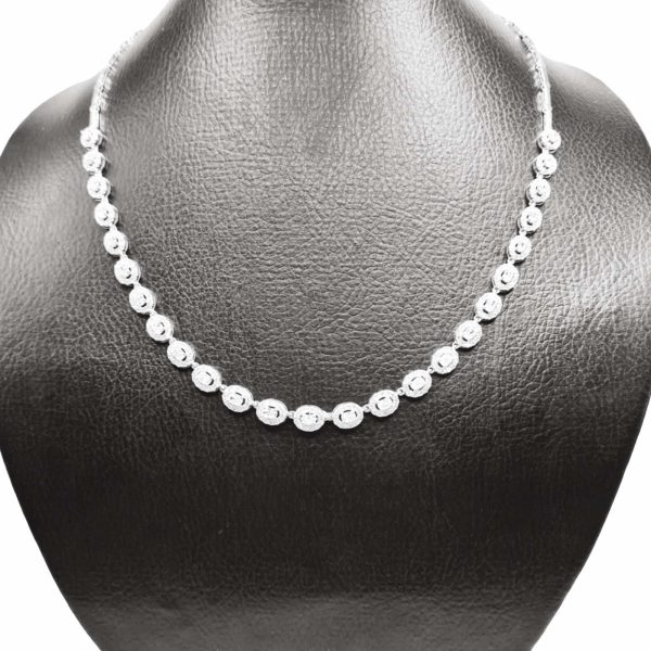 NEW Round Halo Diamond Half Eternity Diamond Necklace 14kt Cheap