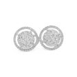 NEW Round Halo Paved Diamond Stud Earrings 18kt on Sale