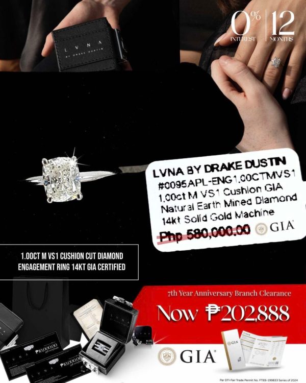 CLR l 1.00ct M VS1 Cushion Cut Diamond Engagement Ring 14kt GIA Certified on Sale