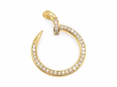 NEW Nail Round Diamond Pendant 18kt Fashion