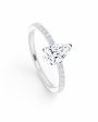 0.56cts H VVS Pear Paved Diamond Engagement Ring 14kt #0069 For Cheap