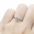 0.48cts F VS Cushion Baguette Paved Diamond Engagement Ring 14kt #0071 Online