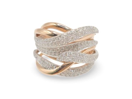 NEW Half Eternity Swirl Statement Diamond Ring 18kt Online Hot Sale