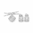 NEW Classic Square Baguette Crossover Diamond Jewelry Set 14kt on Sale