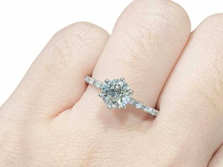 1.40cts N SI2 Round Brilliant Diamond Engagement Ring 14kt | GIA Certified Fashion