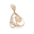 NEW Golden Exquisite Mother Pearl Diamond Pendant 18kt on Sale