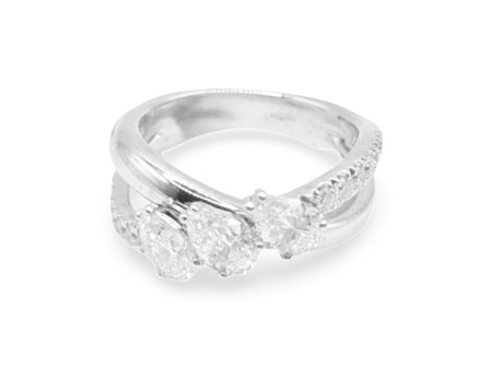 NEW Trio-Pear Half Eternity Diamond Ring 18kt Online Sale