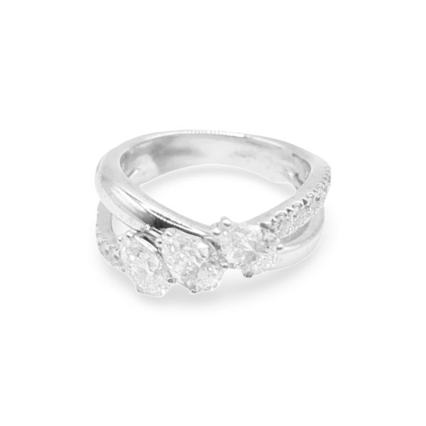 NEW Trio-Pear Half Eternity Diamond Ring 18kt Online Sale