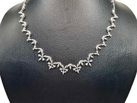 NEW Zigzag Marquise Deco Diamond Necklace 14kt Online