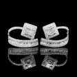 Square Baguette Deco Paved Diamond Earrings 14kt Sale