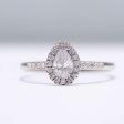 0.90cts F VVS Pear Halo Paved Diamond Engagement Ring 14kt #0070 Online Hot Sale