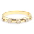 NEW Golden Baguette Halo Milgrain Bezel Diamond Bangle 14kt Cheap