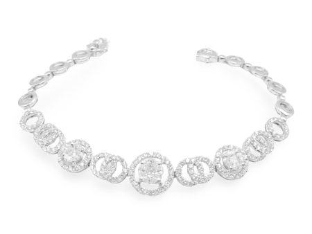 NEW Round Invisible Paved Link  Diamond Bracelet 18kt Fashion