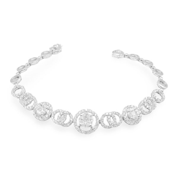 NEW Round Invisible Paved Link  Diamond Bracelet 18kt Fashion