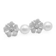 NEW 13mm South Sea Pearl Floral Pearl Diamond Earrings 18kt Online Sale