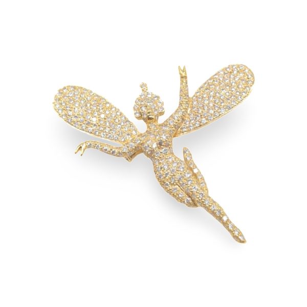 NEW Golden Fairy Brooch Diamond 18kt For Cheap