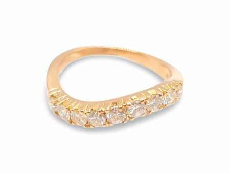 NEW Rose Wave Diamond Half Eternity Ring 18kt Sale