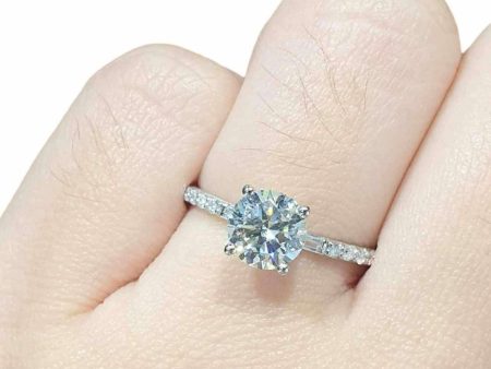 1.32cts M SI2 Round Brilliant Diamond Engagement Ring 14kt | GIA Certified For Sale