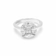 NEW 4ct Face Round Invisible Diamond Ring 18kt For Sale