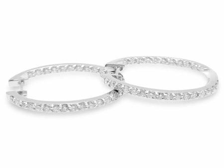 NEW In Out Hoop Diamond Earrings 18kt Discount